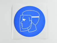 Знак M08 Работать в защитном щитке, 200х200 Знак M08 Работать в защитном щитке, 200х200