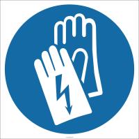 Знак M30 Работать в диэлектрических перчатках на самоклеящейся фотолюминесцентной плёнке на пластиковой основе, 200х200 НПО ПУЛЬС Знак M30 Работать в диэлектрических перчатках на самоклеящейся фотолюминесцентной плёнке на пластиковой основе, 200х200 НПО ПУЛЬС