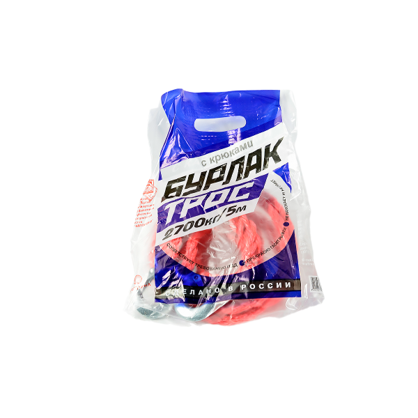 Трос буксировочный с двумя крюками Бурлак (4 м) Трос буксировочный с двумя крюками Бурлак (4 м)