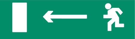 Сменное табло "Человек стрелка влево в дверь" зеленый фон для светоуказателя ТОПАЗ Сменное табло "Человек стрелка влево в дверь" зеленый фон для светоуказателя ТОПАЗ