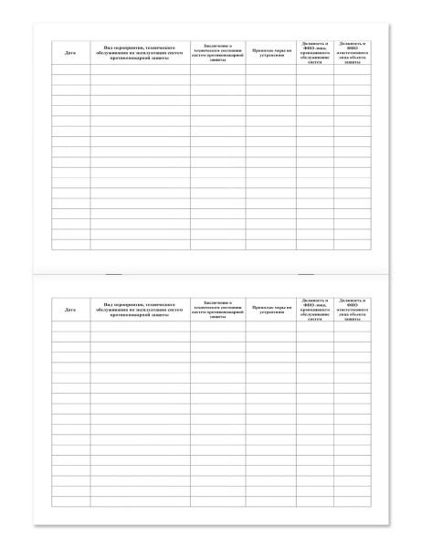 Журнал эксплуатации систем противопожарной защиты НПО Пульс Журнал эксплуатации систем противопожарной защиты НПО Пульс