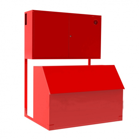 Стенд пожарный «Универсальный» с ящиком для песка 0,5 куб.м дверь глухая (с комплектом) Стенд пожарный «Универсальный» с ящиком для песка 0,5 куб.м дверь глухая (с комплектом)