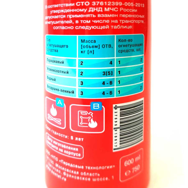 Огнетушащий спрей Bontel (600 мл) Огнетушащий спрей Bontel (600 мл)